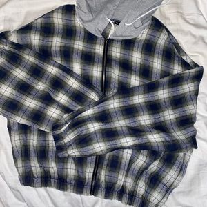 Cropped Flannel Jacket